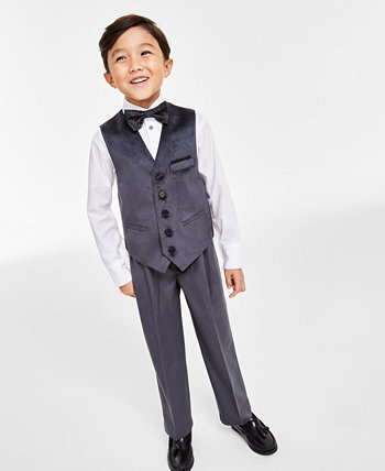 Классическая рубашка, жилет, брюки и галстук-бабочка для маленьких мальчиков, комплект из 4 предметов Calvin Klein