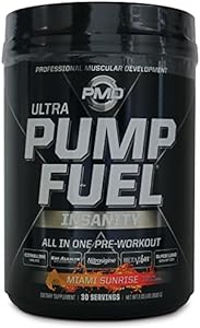 PMD Sports Ultra Pump Fuel Insanity - Pre Workout Drink Mix for Energy, Strength, Endurance, Recovery - Complex Carbohydrates and Amino Energy - Tropical Orange Mango (30 Servings (Порции)) PMD