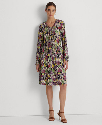 Женское платье из джерси с цветочным принтом на шнуровке Ralph Lauren