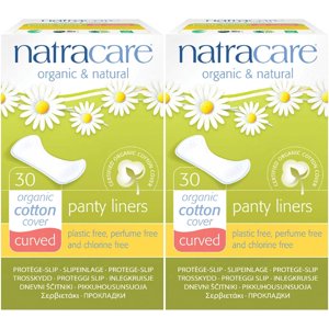 Natracare Organic and Natural Curved Panty Liners, Unscented, 30 Ct(Pack of 2) Natracare