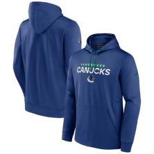 Men's Fanatics Branded Blue Vancouver Canucks Authentic Pro Rink Pullover Hoodie Fanatics