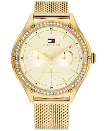 Женские многофункциональные часы из нержавеющей стали с гвоздикой золотистого цвета, 40 мм Tommy Hilfiger