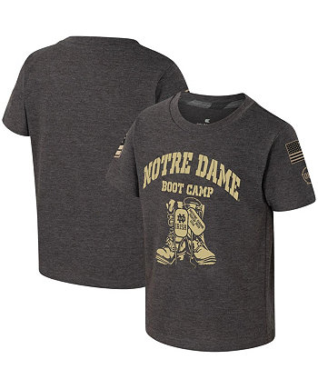 Угольная футболка Notre Dame Fighting Irish OHT для мальчиков и девочек в военном стиле, футболка для учебного лагеря Colosseum