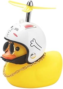 wonuu Rubber Duck Car Ornaments Yellow Duck Car Dashboard Decorations Cool Glasses Duck with Propeller Helmet (American Flag-Yellow) Wonuu