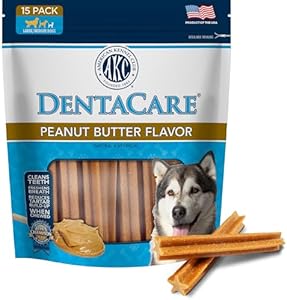 Лакомства для собак Dentacare с арахисовым вкусом — 15 штук для ухода за зубами Pet Brands