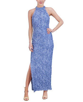 Women's Embellished Lace Halter Gown Jessica Howard
