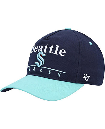 Мужская регулируемая бейсболка Snapback темно-синего, голубого цвета Seattle Kraken Super Hitch '47 Brand