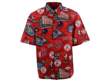 Аутентичная мужская рубашка с коротким рукавом с принтом MLB Boston Red Sox MLB Lids
