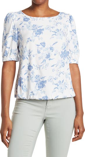 Блузка с короткими рукавами и цветочным принтом C & C California