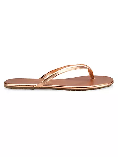 Женские Шлепанцы и вьетнамки TKEES Metallics Leather Flip Flops TKEES