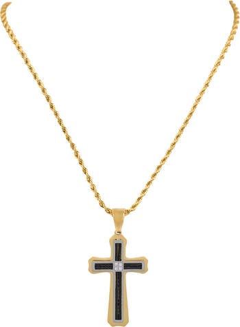 Ожерелье с подвеской в виде креста с бриллиантами — 0,10 карата American Exchange