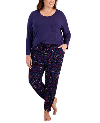 Plus Size Printed Jogger Pajama Pants, Created for Macy's Alfani