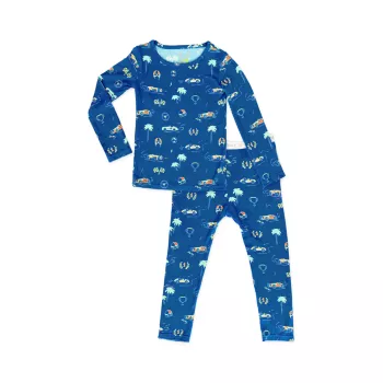Baby Boy's, Little Boy's &amp; Boy's Monaco Blue Long-Sleeve Shirt &amp; Pants Pajama Set Bellabu Bear