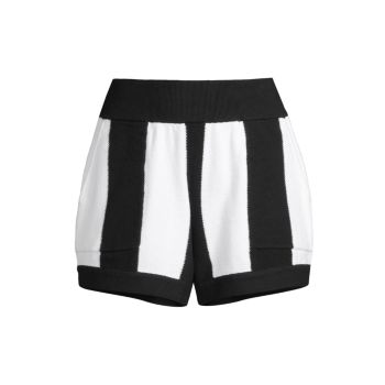 Two-Tone Cotton &amp; Cashmere Knit Shorts Victor Glemaud