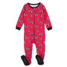 Leveret Kids Footed Cotton Pajama Cow Red 4 Year Leveret