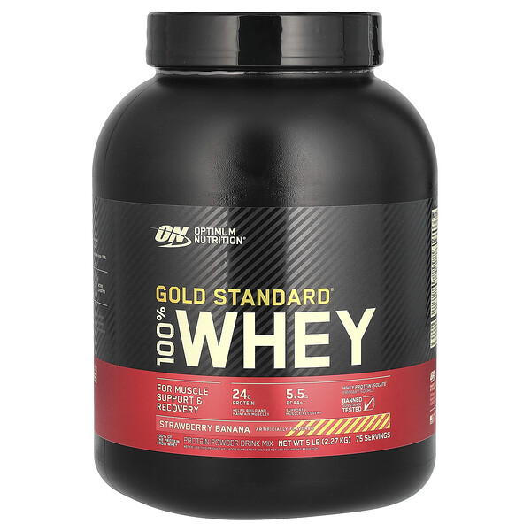 Gold Standard 100% Whey, Клубника Банан - 2.27 кг - Optimum Nutrition Optimum Nutrition