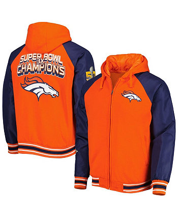 Мужская оранжевая университетская куртка Denver Broncos 3x Champions Defender с капюшоном и регланами во всю длину G-III Sports