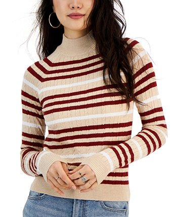 Полосатый мини-свитер с воротником-стойкой для юниоров Hooked Up by IOT