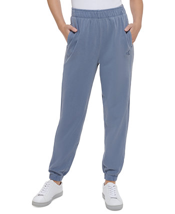 Женские хлопковые брюки-джоггеры с высокой посадкой Calvin Klein