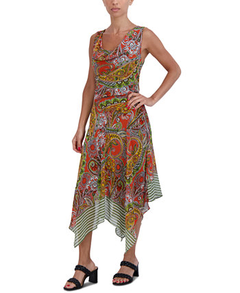 Женское платье миди с асимметричным подолом и принтом пейсли Robbie Bee