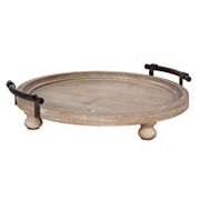 Bruillet Round Wooden Footed Tray Kate and Laurel Home