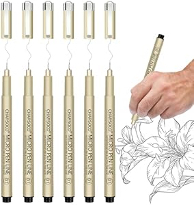 003 Micro Pen, Black Fine Point Pen with Waterproof Archival Ink, 0.15mm Fineliner Ink Pens for Artist Illustration, Sketching, Anime, Manga, Technical Drawing and Scrapbooking CHARSOCO