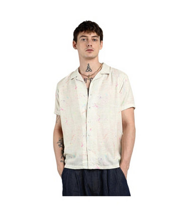 Men's Off-White Heathered Drawn Shirt Campus Sutra