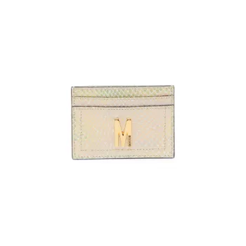 Кожаный футляр для карточек с тиснением питона и логотипом Moschino