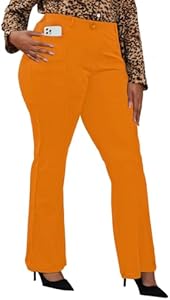 Wrinkle-Free Stretch Dress Pants Plus Size for Women Pull-on Pant Ease into Comfort Office Pant DGD