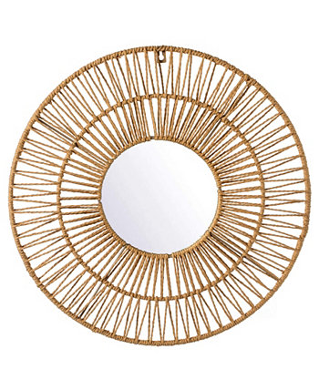 Декоративная сплетенная бумажная веревочка округлой формы современное подвесное настенное зеркало Vintiquewise