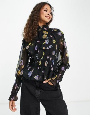 Присборенная блуза Vero Moda с цветочным принтом VERO MODA