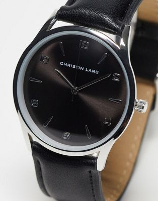 Часы Christin Lars черного и серебристого цвета с серым циферблатом Christin Lars