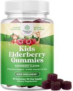 Natures Craft Kids Elderberry Gummies with Zinc and Vitamin C - Delicious Sambucus Black Elderberry Gummies for Kids Immune Support - Daily Immunity Support Vegan Non-GMO Gluten and Gelatin Free Natures Craft