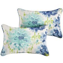 Sorra Home Gardenia Seaglass Outdoor/Indoor Corded Pillow Set of Two SORRA HOME