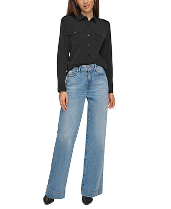 Женская рубашка на пуговицах с эполетом Karl Lagerfeld Paris