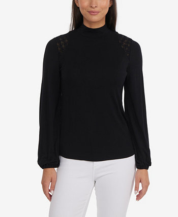 Women's Mock Neck Top with Blouson Sleeves Laundry by Shelli Segal