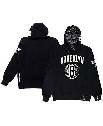 Мужской и женский пуловер с капюшоном NBA x Black Brooklyn Nets Culture & Hoops Heavyweight Two Hype