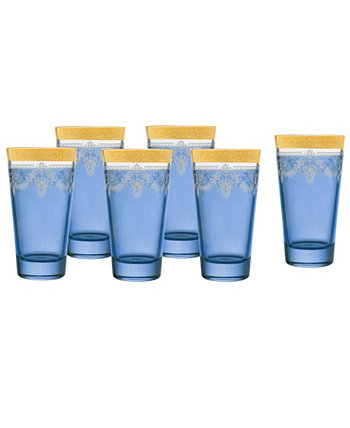 Набор стаканов Highball из 6 предметов с золотым ремешком Lorpen