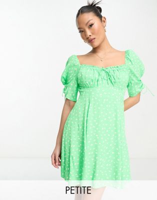Зеленое платье мини с завязками и рукавами Ever New Petite Ever New