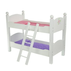 Olivia's Little World 18" Doll Wooden Convertible Bunk Bed, White Olivia's Little World