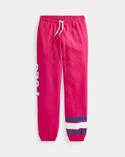Флисовые брюки-джоггеры в полоску с логотипом Ralph Lauren