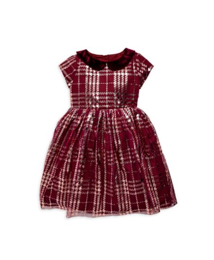 Маленькая девочка&#8217;s &amp; Бархатное платье в клетку для девочки Pippa & Julie