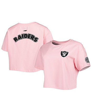 Женская розовая укороченная футболка свободного кроя Las Vegas Raiders Pro Standard