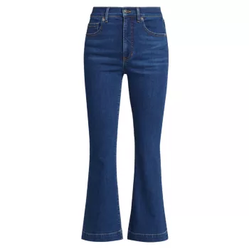 Укороченные расклешенные джинсы Carson с высокой посадкой VERONICA BEARD