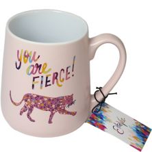 Enchante Accessories Pink &#34;You Are Fierce&#34; Cheetah Mug ENCHANTE
