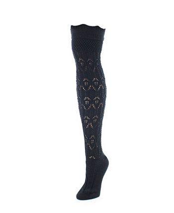 Женские теплые носки плотной вязки выше колена Diamond Pointelle MEMOI