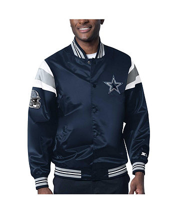 Men's Navy Dallas Cowboys Satin Varsity Full-Snap Jacket Starter