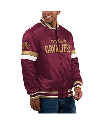 Мужская атласная университетская куртка с длинными кнопками Wine Cleveland Cavaliers Home Game Starter