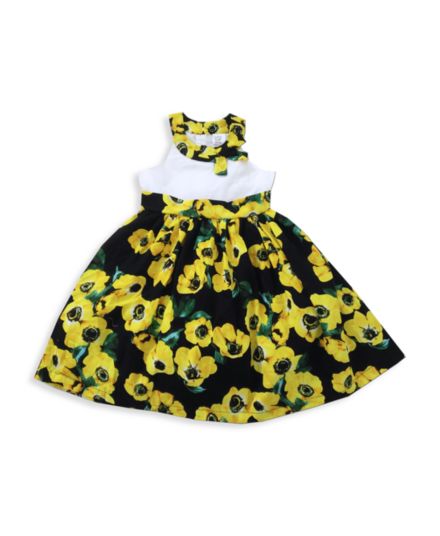 Little Girl's &amp; Girl's Marigold Floral Dress Joe-Ella