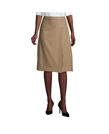 School Uniform Women's Solid A-line Skirt Below the Knee Lands' End